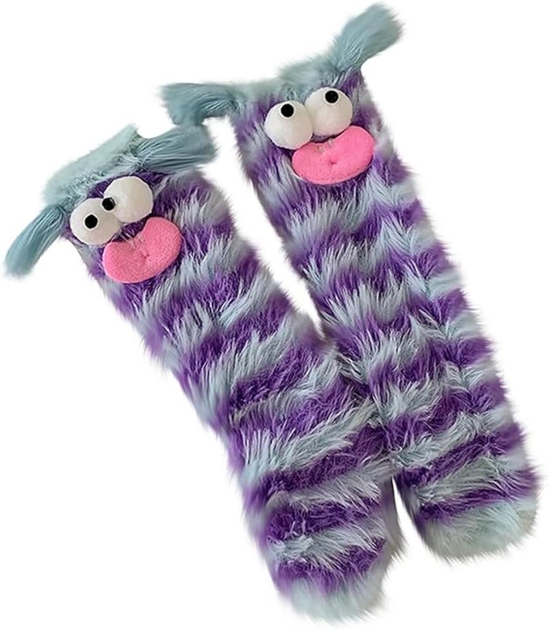 TFTSR Crazy Funny Fuzzy Silly Socks for Kids Women,Girls Fluffy Slipper Novelty Fun Socks,Boy Men Cute Cozy Soft Animal Socks - Image 1